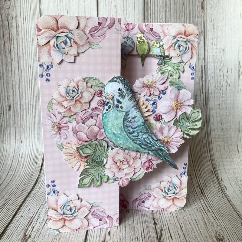 Hobby Art Stamps - Clear Polymer Stamp Set - A5 - Budgies - Parakeets