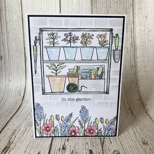 Hobby Art Stamps - Clear Polymer Stamp Set - A5 - Potting Bench