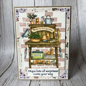 Hobby Art Stamps - A6 - Clear Polymer Stamp Set - Busy in the Garden