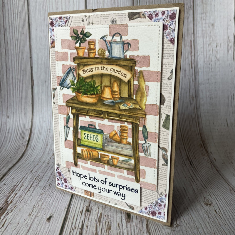 Hobby Art Stamps - A6 - Clear Polymer Stamp Set - Busy in the Garden