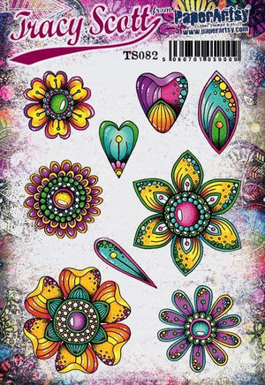 PaperArtsy - Tracy Scott 82 - Rubber Cling Mounted Stamp Set