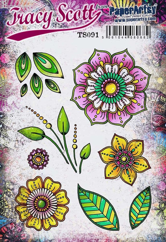 PaperArtsy - Tracy Scott 91 - Rubber Cling Mounted Stamp Set