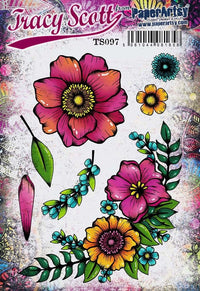 PaperArtsy - Tracy Scott 97 - Rubber Cling Mounted Stamp Set