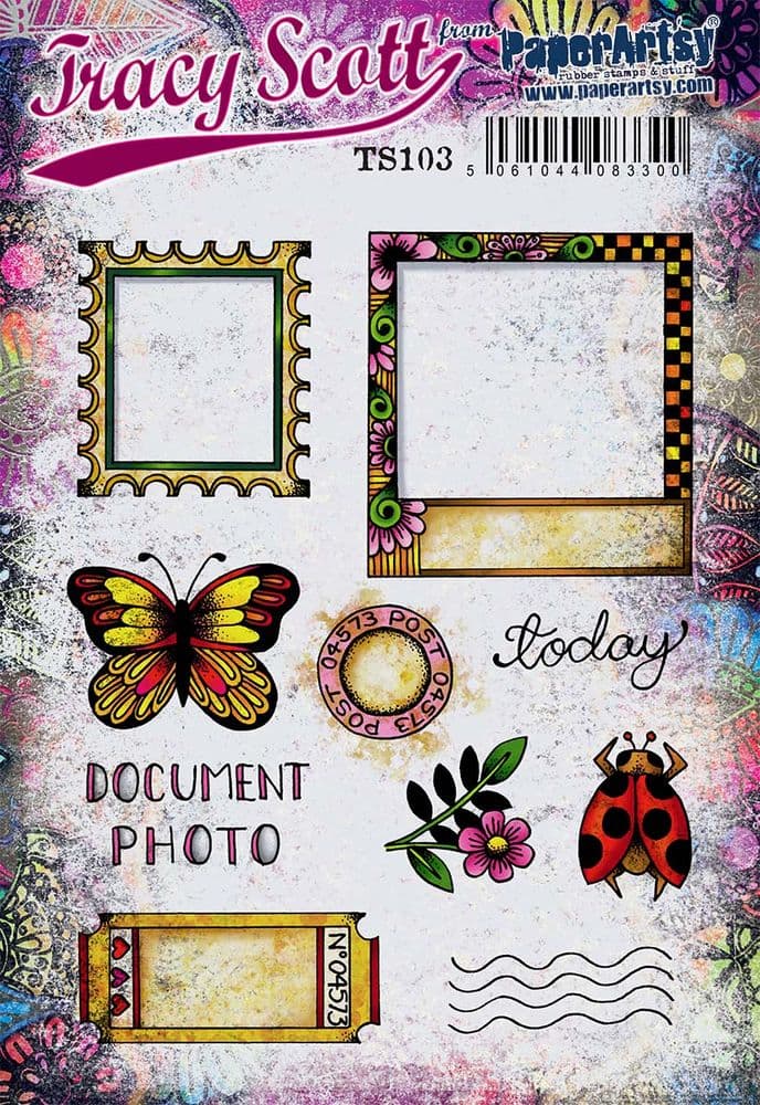PaperArtsy - Tracy Scott 103 - Rubber Cling Mounted Stamp Set
