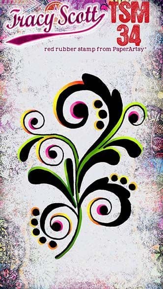 PaperArtsy - Tracy Scott MINI 34 - Rubber Cling Mounted Stamp Set