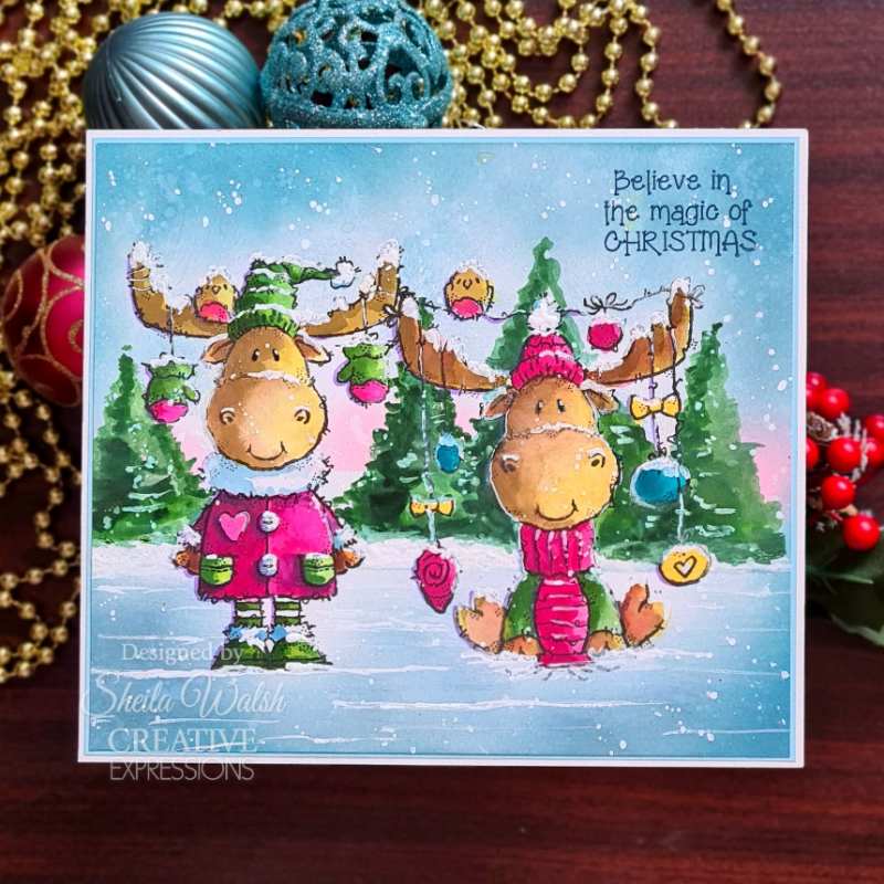 Woodware - Clear Stamps - A6 - Moose Christmas