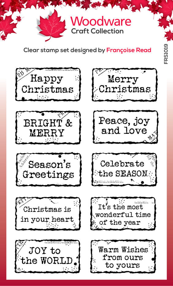 Woodware - Clear Stamps - A6 - Christmas Distressed Labels