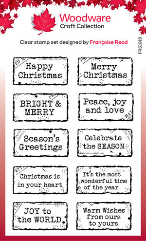 Woodware - Clear Stamps - A6 - Christmas Distressed Labels
