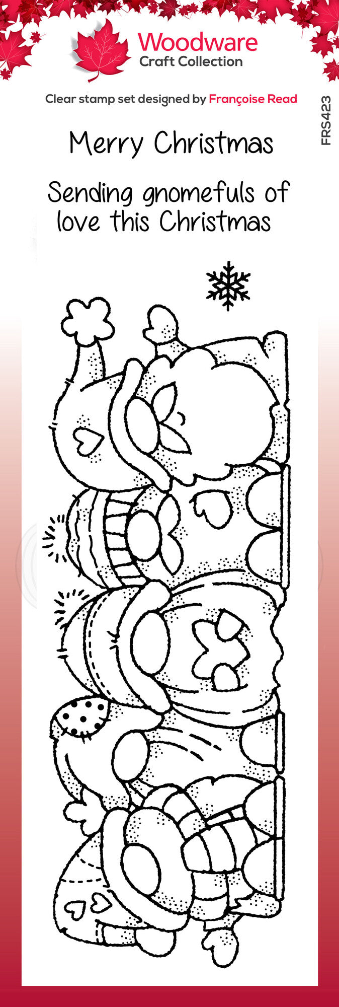 Woodware - Clear Stamps - 2.6 x 8 - Christmas Gnome Gang