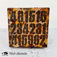 Visible Image - 4 x 4 Stencil - Grunged Numbers