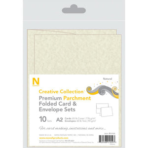 Neenah - A2 Heavy Weight Cards/Envelopes 10/Pkg - Natural Parchment