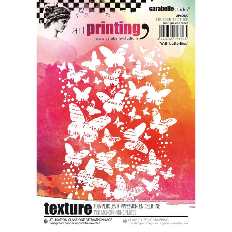 Carabelle Studio - Texture Plate A6 - Monoprinting - Butterflies