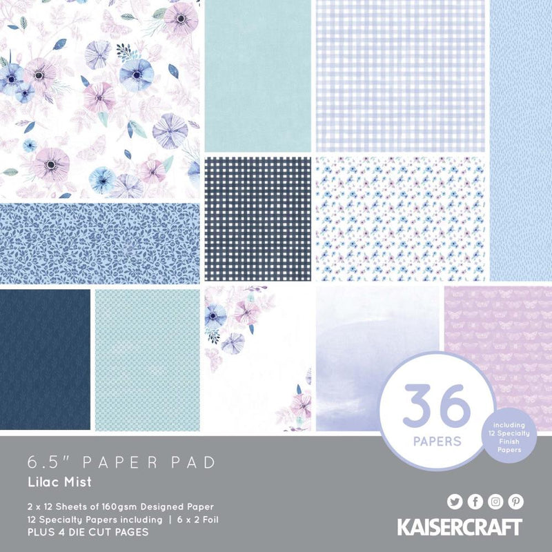 KaiserCraft - 6.5" x 6.5" Paper Pad - Lilac Mint