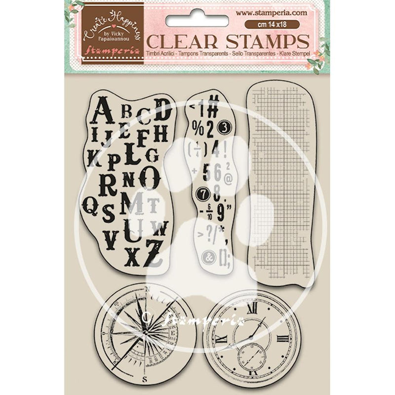 Stamperia - A5 - Clear Stamp Set - Create Happiness - Alphabets & Numbers