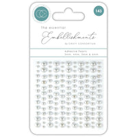 Craft Consortium - Adhesive Pearls - Silver