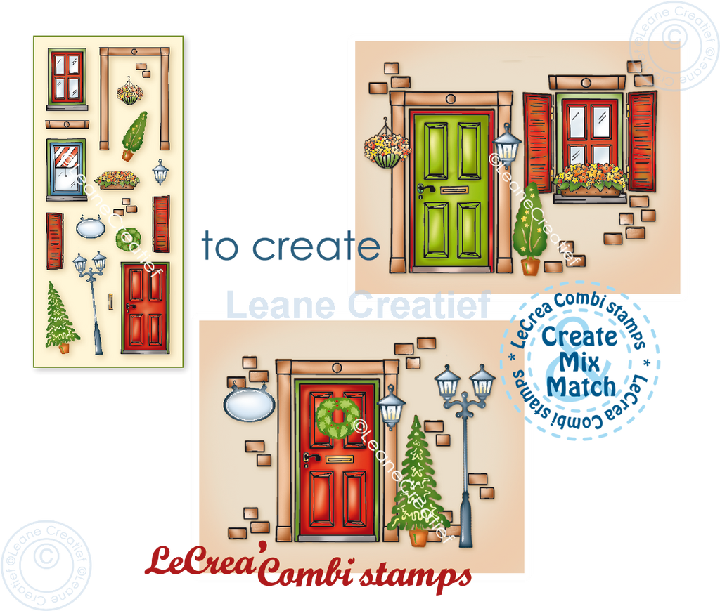 Leane Creatief - Clear Stamp Set - Doors & Windows