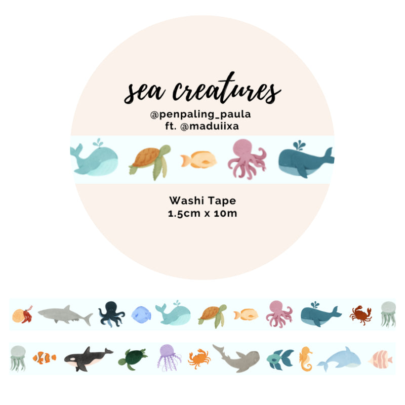 Penpaling Paula - Washi Tape - Sea Creatures