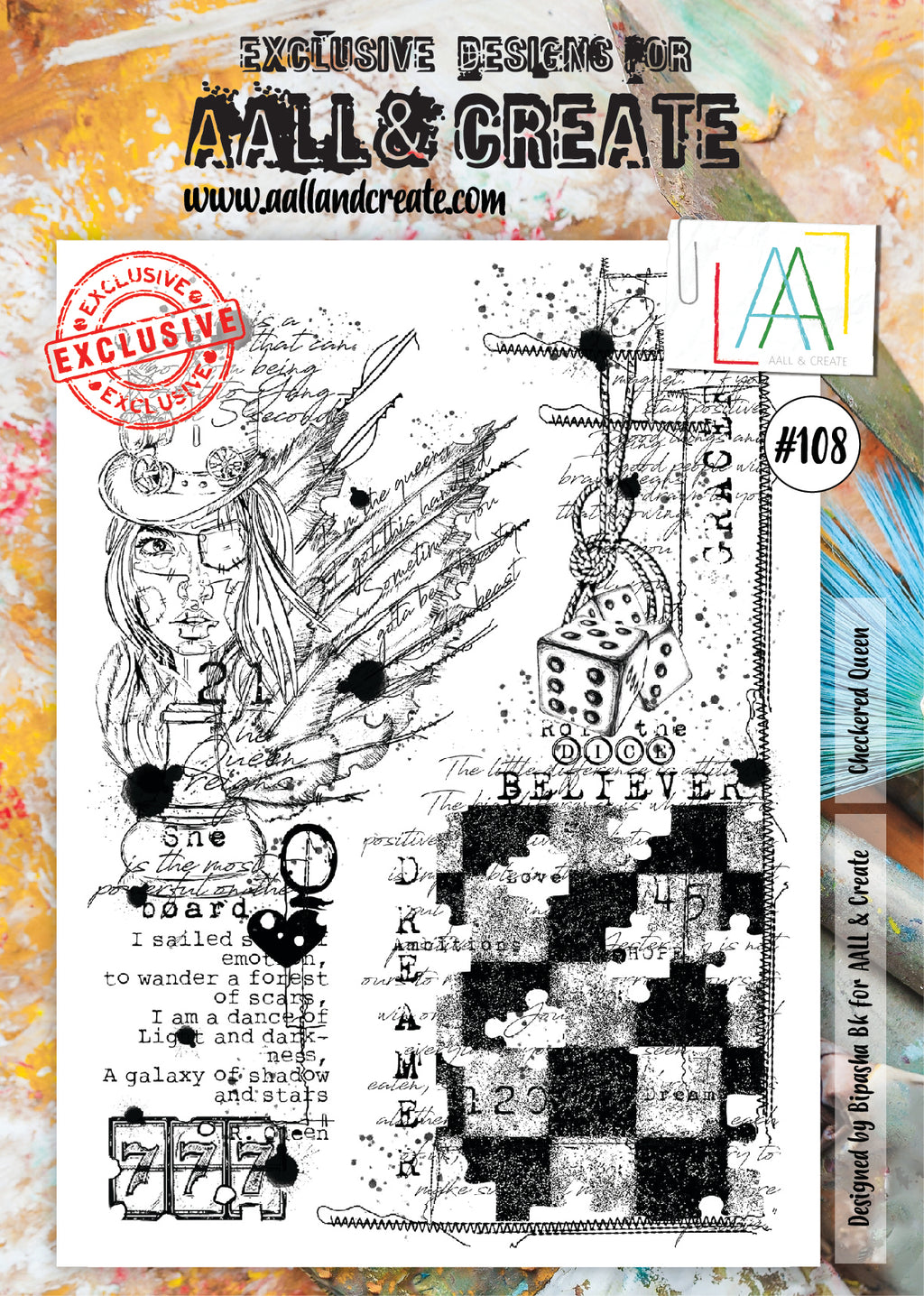 AALL & Create - A4 - Clear Stamps - 108 - Checkered Queen
