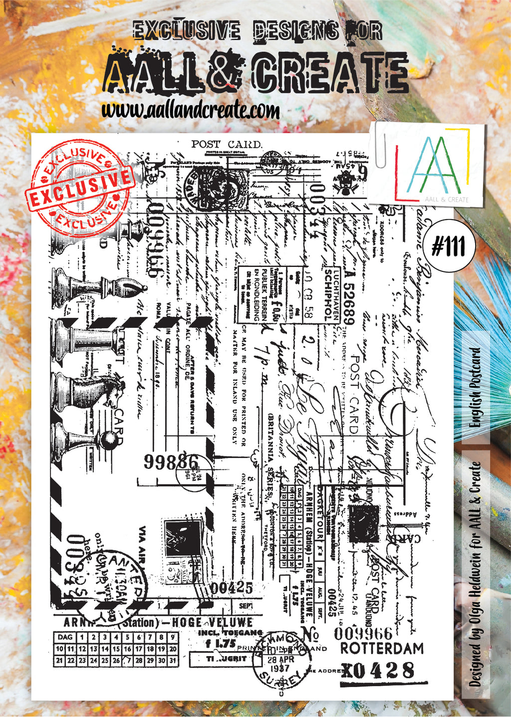 AALL & Create - A4 - Clear Stamps - 111 - English Postcard