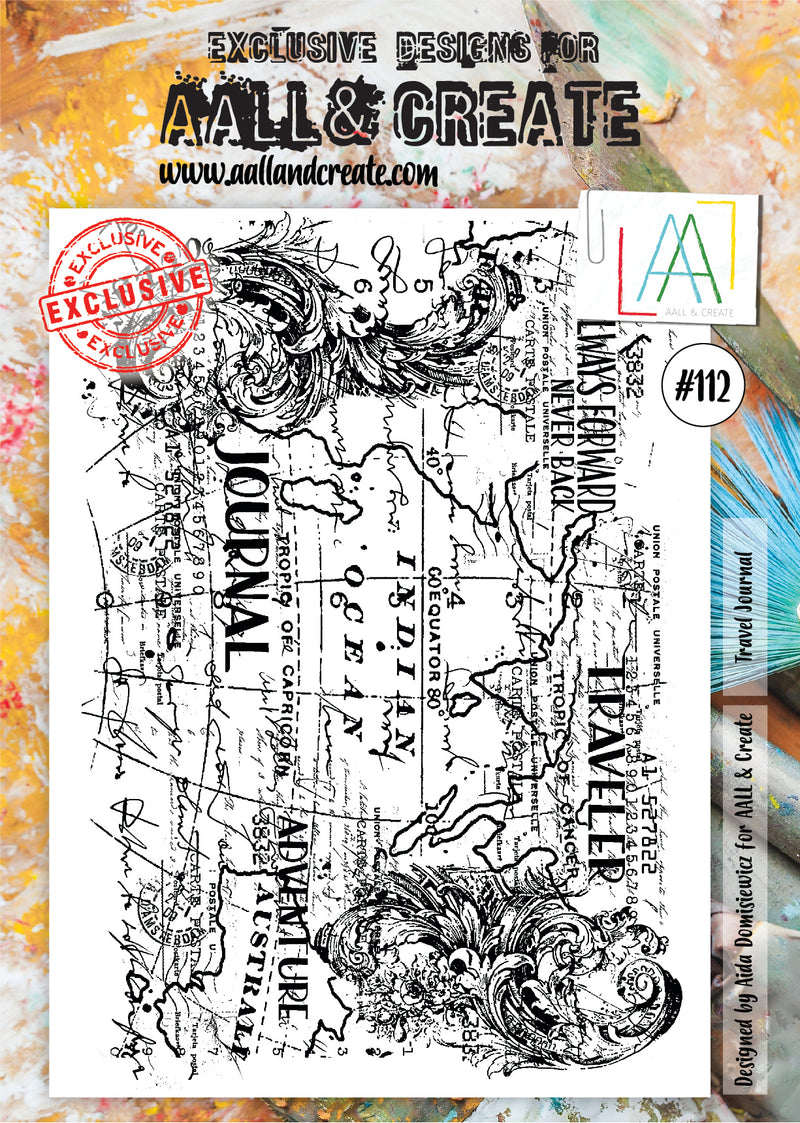AALL & Create - A4 - Clear Stamps - 112 - Travel Journal Background