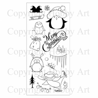 Hobby Art Stamps - Clear Polymer Stamp Set - Penguins (discontinued)