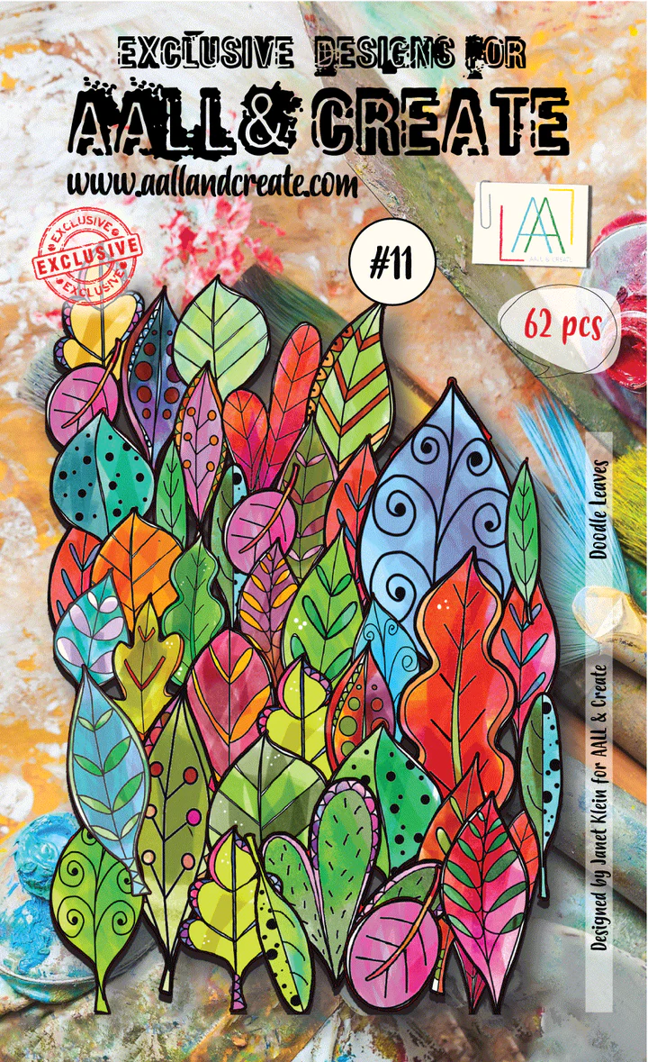 AALL & Create - Ephemera Die-cuts - 11 - Janet Klein - Doodle Leaves - Color
