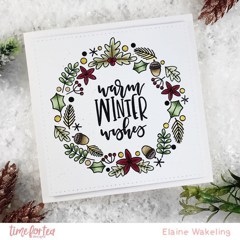 Time For Tea - Clear Stamp Set - A5 - Winter Wreath