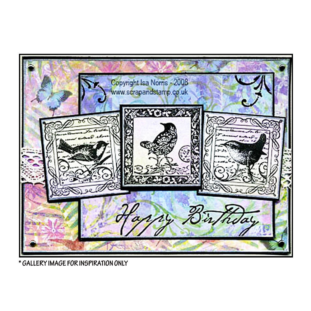 Crafty Individuals - Unmounted Rubber Stamp - 184 - Four Songbirds