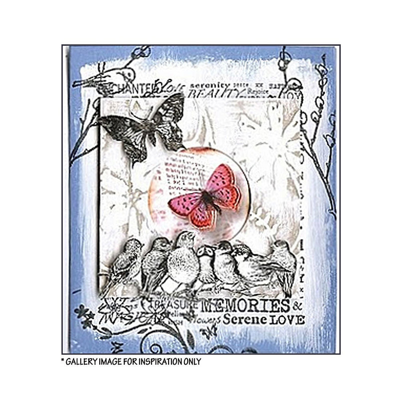 Crafty Individuals - Unmounted Rubber Stamp - 230 - Seven Cheeky Songbirds