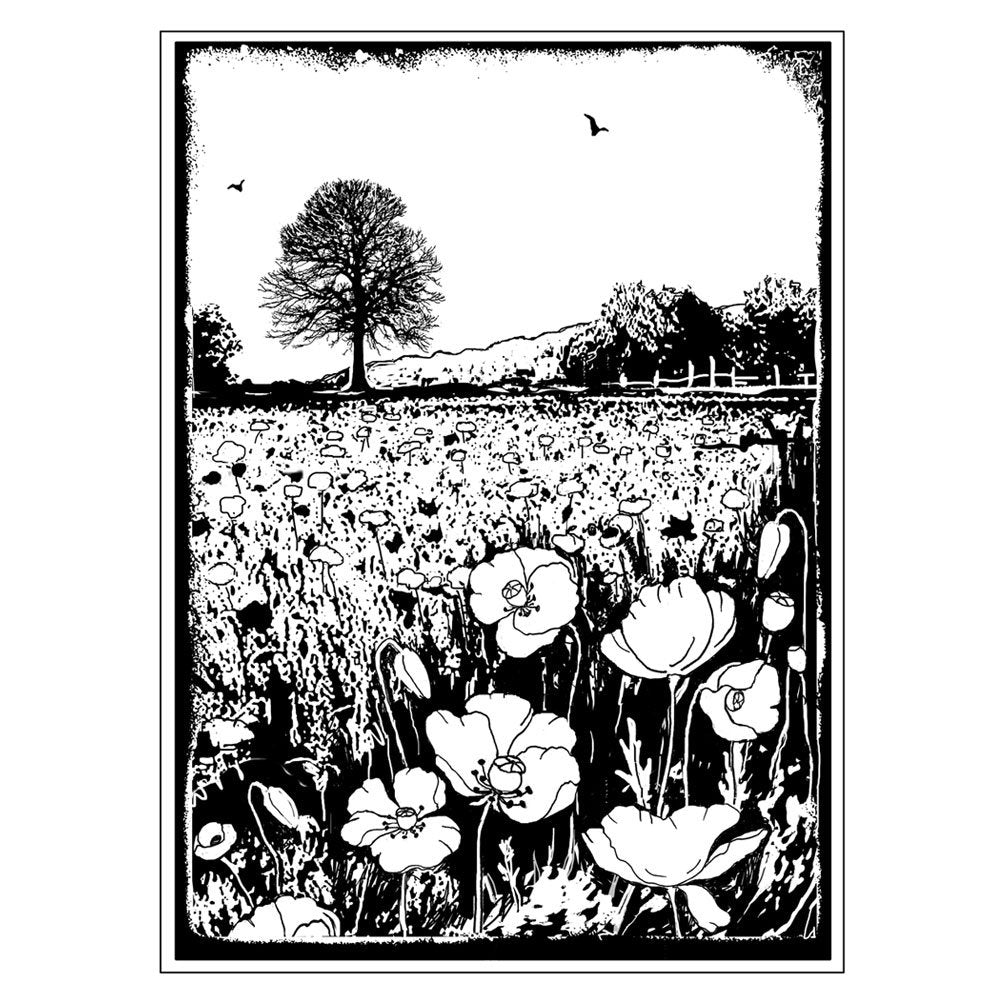 Crafty Individuals - Unmounted Rubber Stamp - 276 - Summer Poppy Meadow