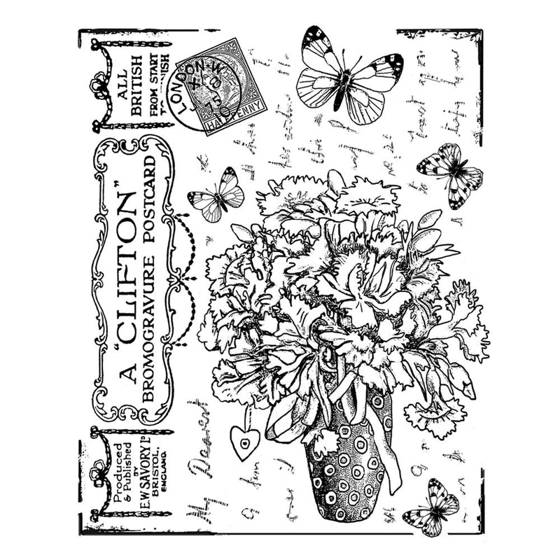 Crafty Individuals - Unmounted Rubber Stamp - 337 - Butterfly Bouquet