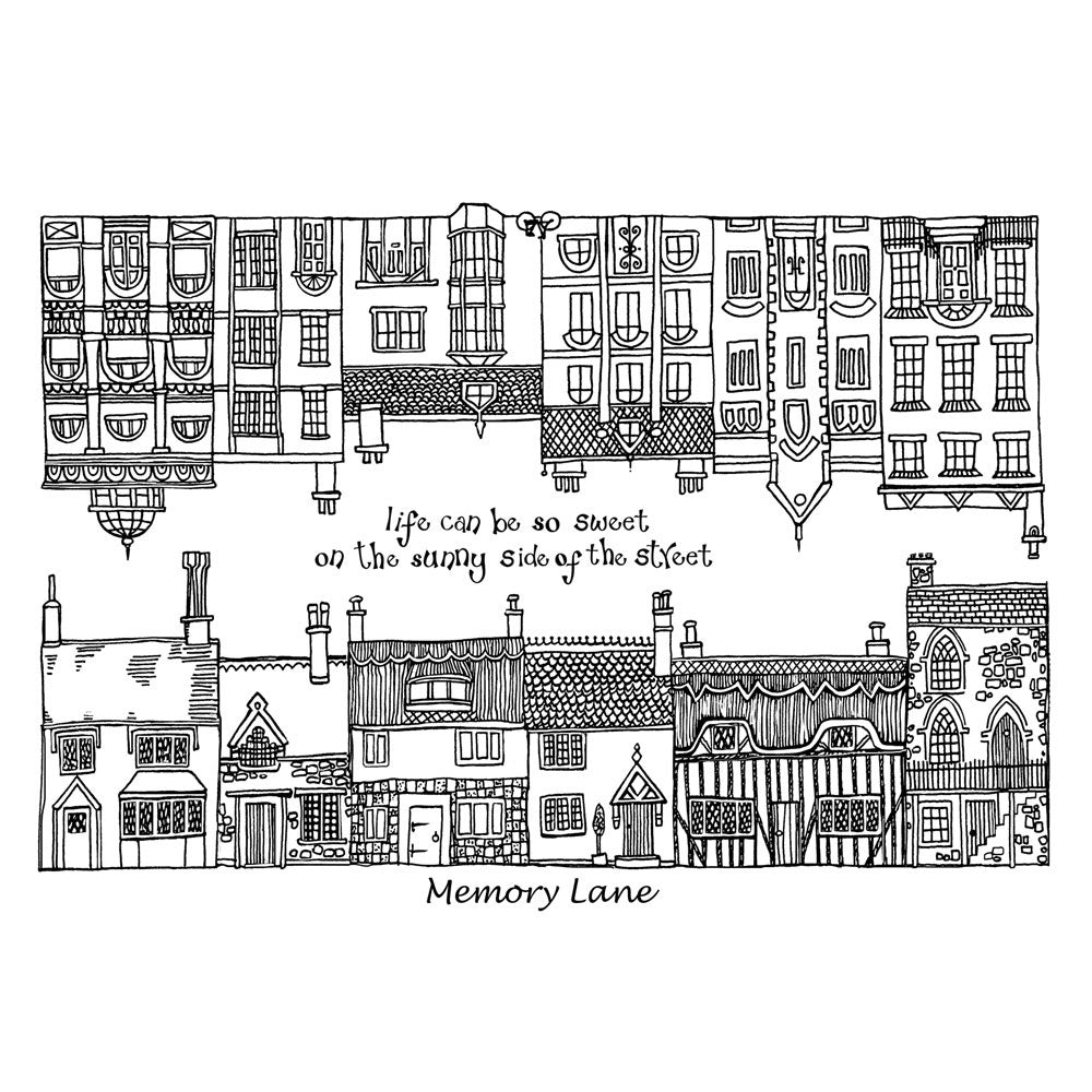 Crafty Individuals - Unmounted Rubber Stamp - 274 - Memory Lane Houses