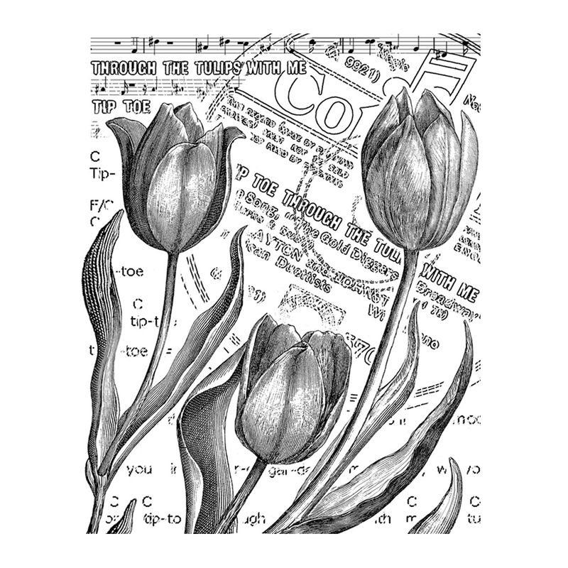 Crafty Individuals - Unmounted Rubber Stamp - 388 - Tiptoe Through the Tulips