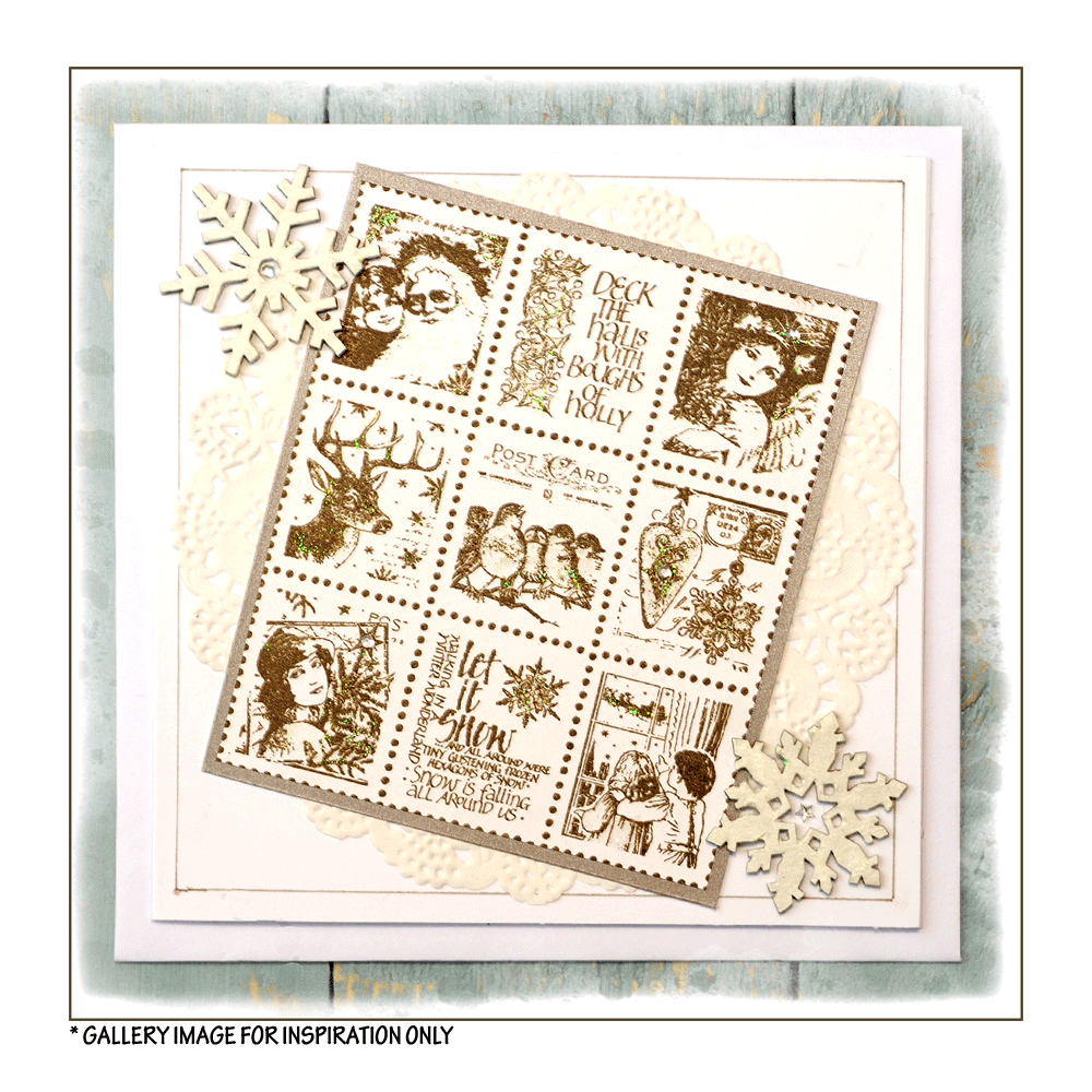 Crafty Individuals - Unmounted Rubber Stamp - 420 - Christmas Postage Stamps