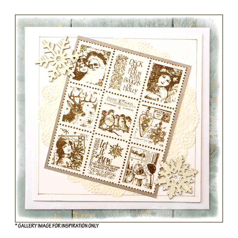 Crafty Individuals - Unmounted Rubber Stamp - 420 - Christmas Postage Stamps