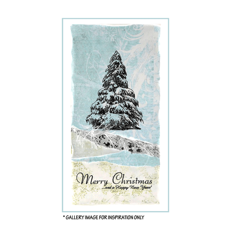 Christmas Tree Rubber Stamp - Customizable Stamp Featuring Christmas Tree  with Ornaments and Tinsel
