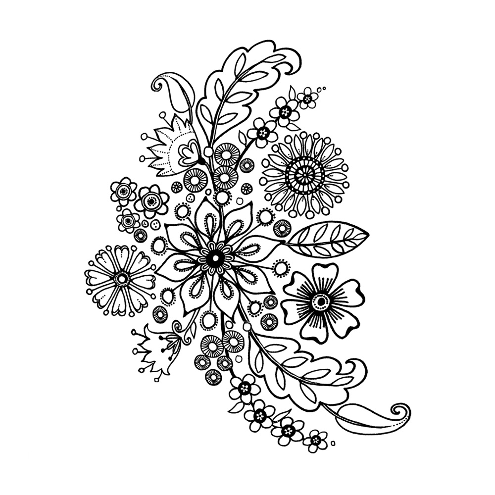 Crafty Individuals - Unmounted Rubber Stamp - 466 - Floral Spray