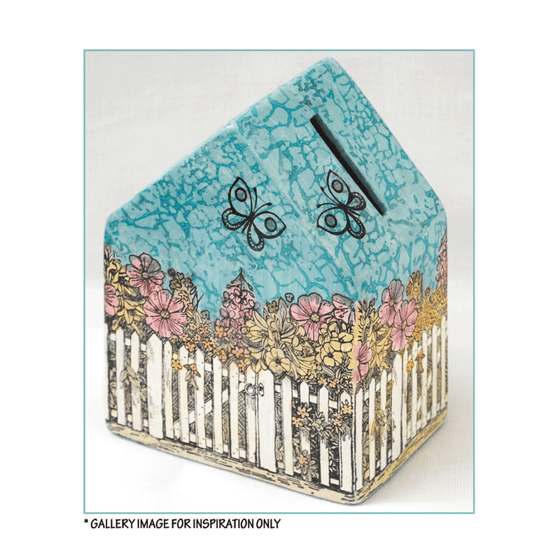 Crafty Individuals - Unmounted Rubber Stamp - 415 - Beyond the Picket Fence - Flowers