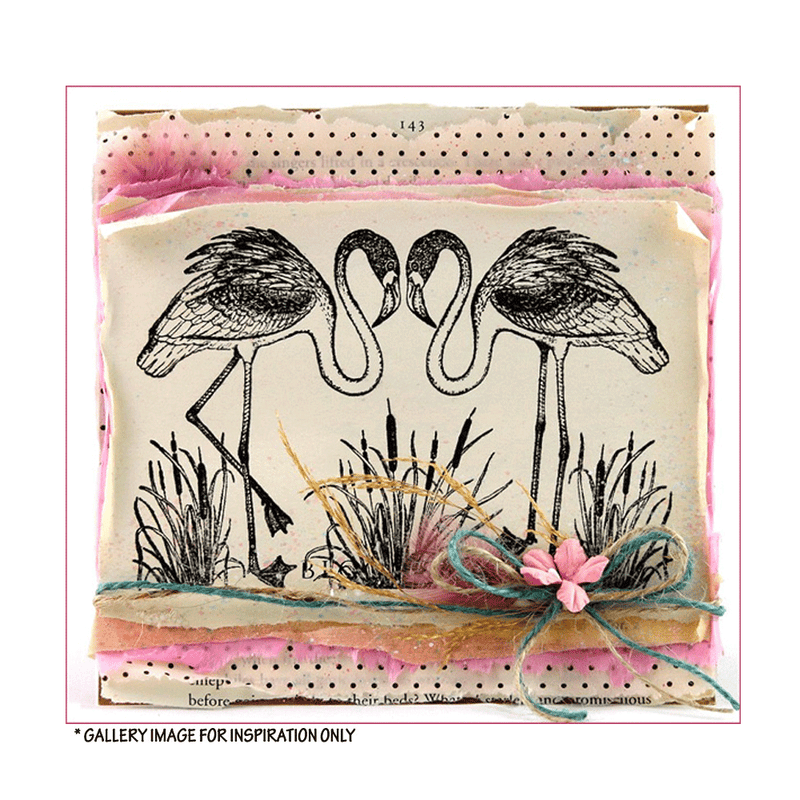 Crafty Individuals - Unmounted Rubber Stamp - 473 - Pretty Flamingos