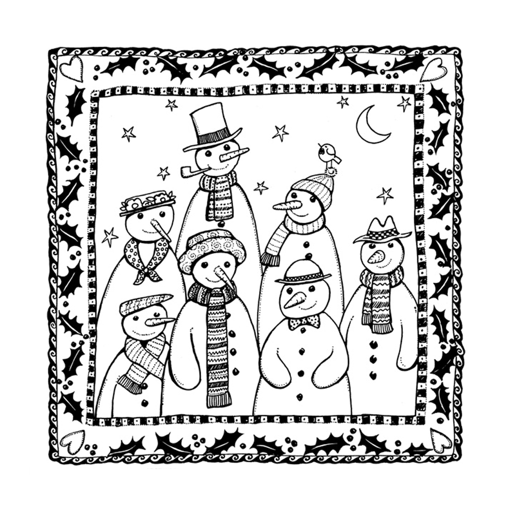 Crafty Individuals - Unmounted Rubber Stamp - 485 - Family and Friends Snowmen