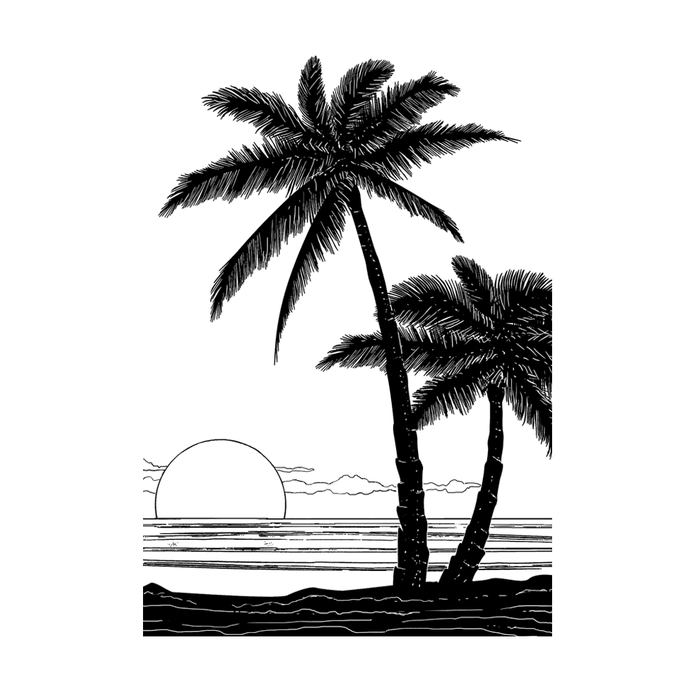 Crafty Individuals - Unmounted Rubber Stamp - 497 - Tropical Sunset