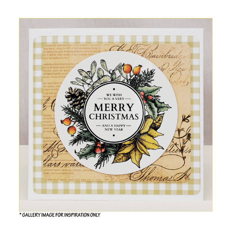 Crafty Individuals - Unmounted Rubber Stamp - 504 - Christmas Wreath