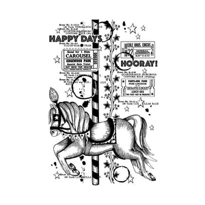 Crafty Individuals - Unmounted Rubber Stamp - 516 - Happy Days Hoorah - Carousel