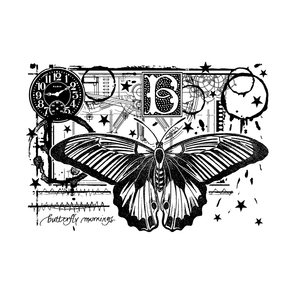 Crafty Individuals - Unmounted Rubber Stamp - 518 - Butterfly Mornings