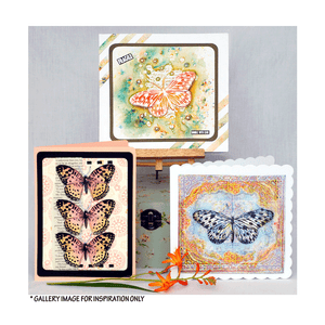 Crafty Individuals - Unmounted Rubber Stamp - 520 - Trio of Inky Butterflies