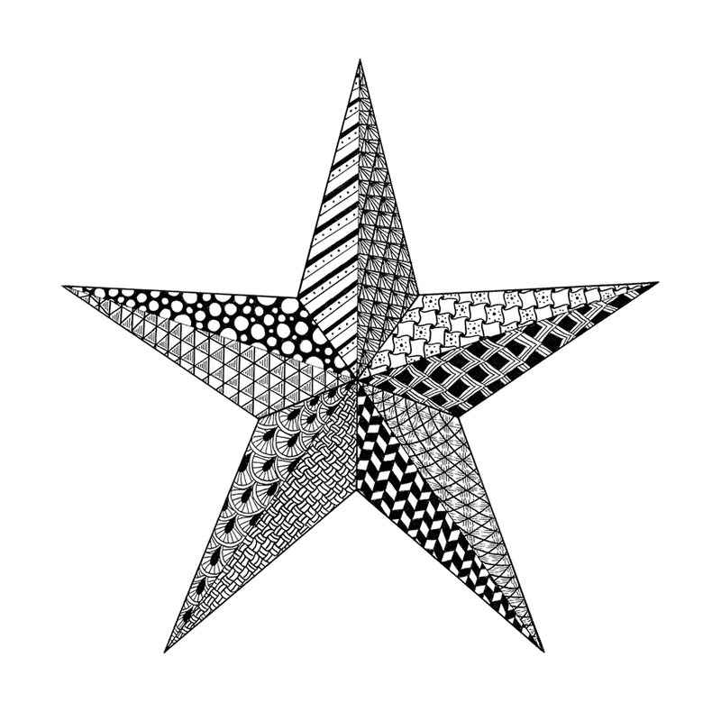 Crafty Individuals - Unmounted Rubber Stamp - 533 - Doodle Star