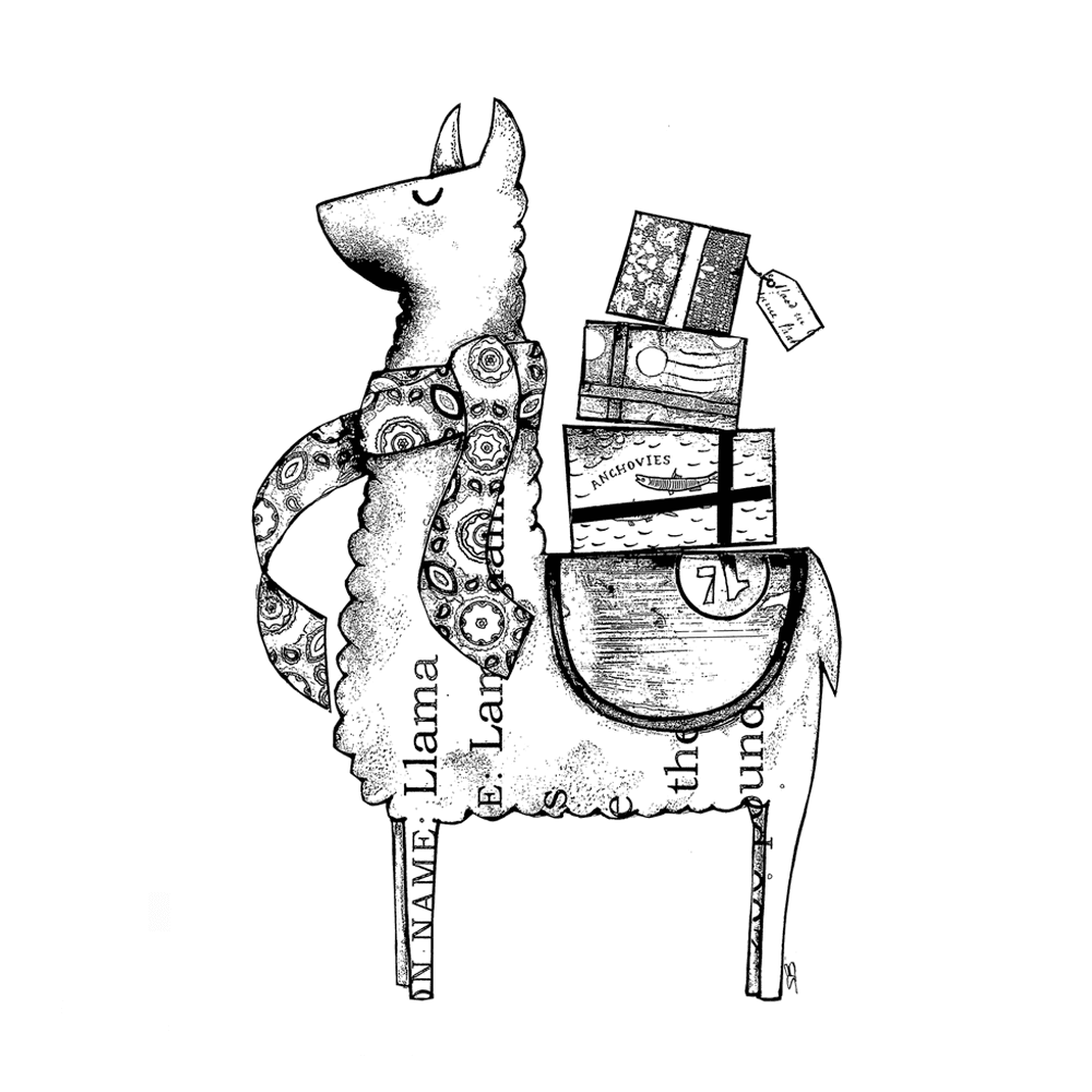 Crafty Individuals - Unmounted Rubber Stamp - 567 - Luigi the Llama