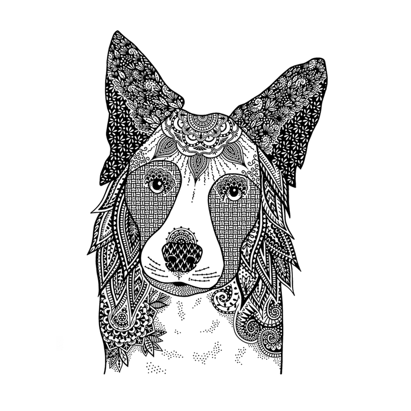 Crafty Individuals - Unmounted Rubber Stamp - 594 - Happy Collie