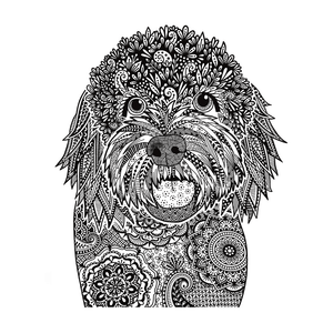 Crafty Individuals - Unmounted Rubber Stamp - 596 - Happy Cockapoo