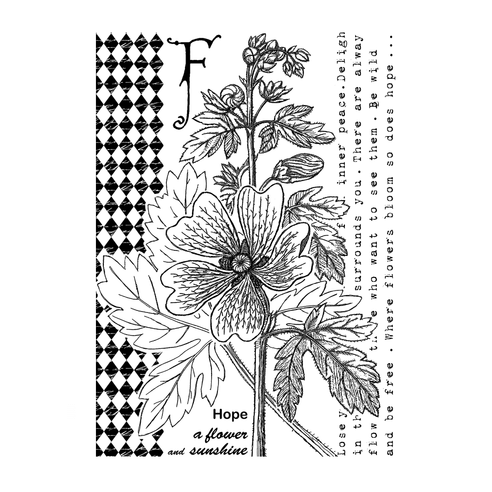Crafty Individuals - Unmounted Rubber Stamp - 598 - F is for Flower